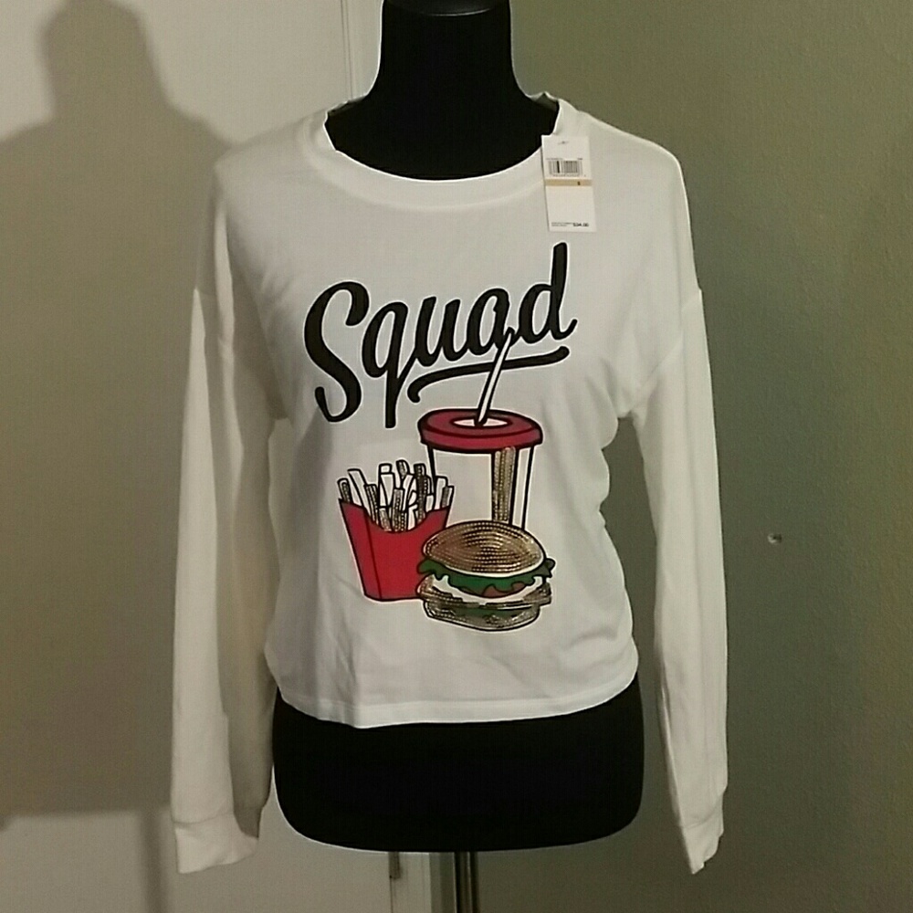 Sequined crop sweatshirt